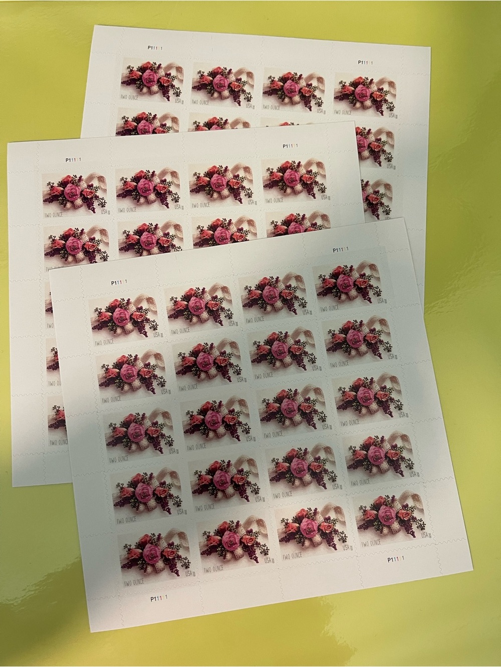 3 Garden Corsage 2 Oz. Forever Stamp Sheets 60 Total Perfect for Wedding Invite